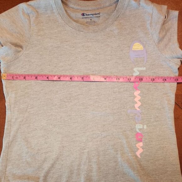 Champion 2 Tee Shirts & 2 Biker Shorts Girls Bundle, Medium, Pink, Grey, & Black - Picture 3 of 10